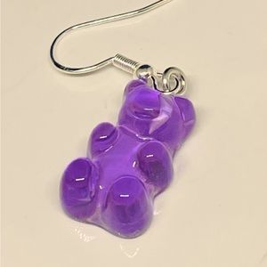 Deep purple gummy bear earrings.  New candy earrings!